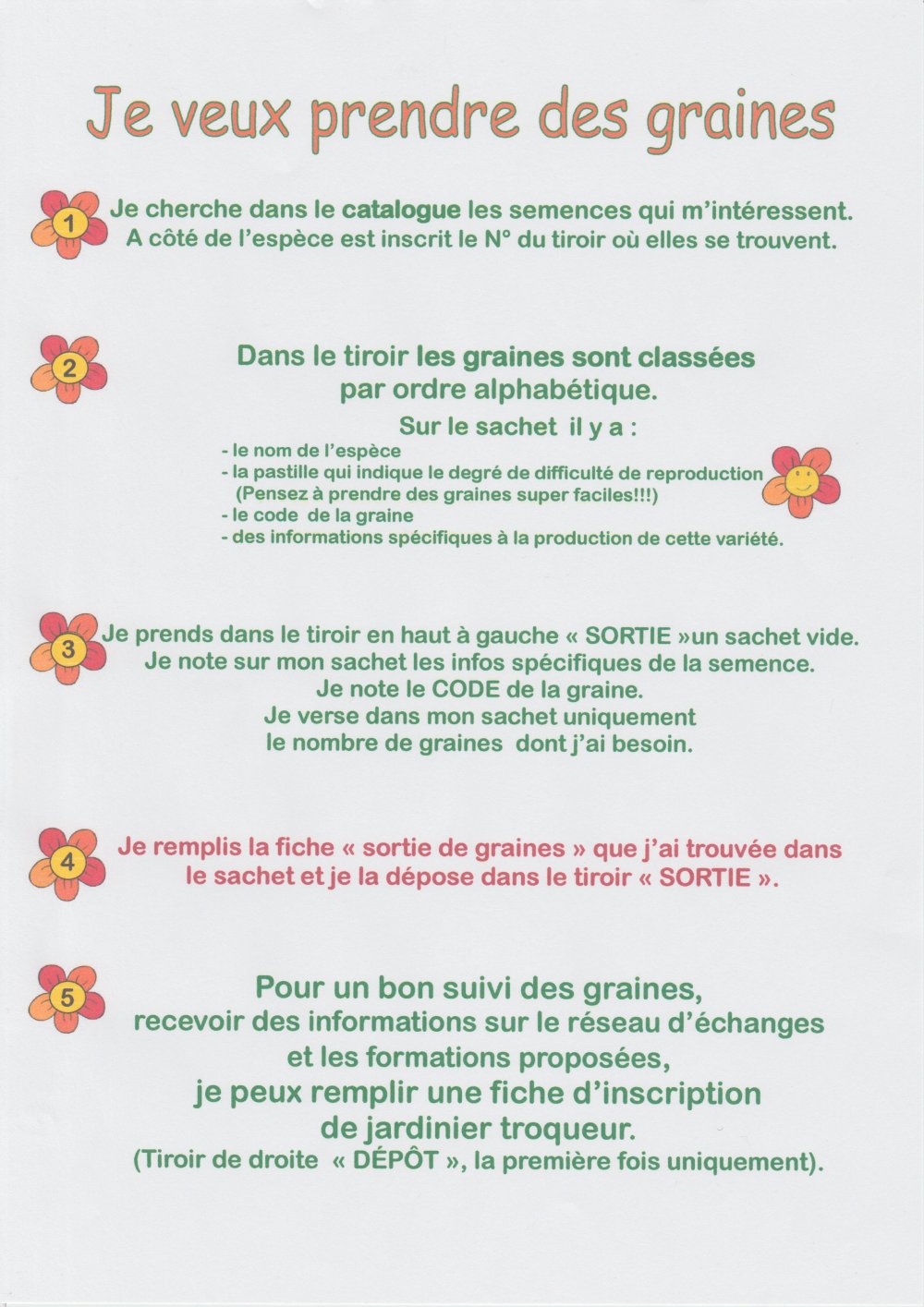 Je veux prendre des graines Je veux prendre des graines